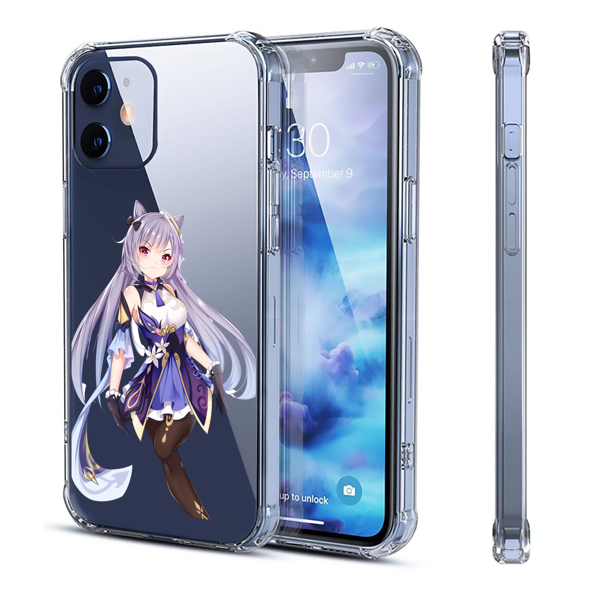 げんし神 刻晴 こくせい genshin Kokusei 【iPhone 12シリーズ対応】透明スマホケース（クリアソフトケース）